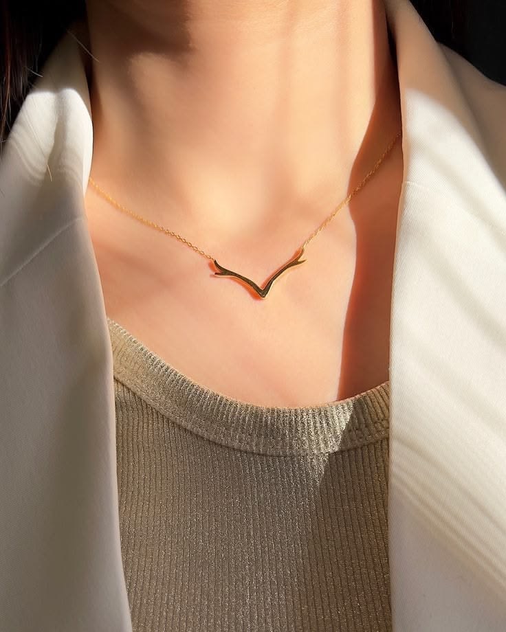 گردنبند زنانه شاخ گوزن استیل